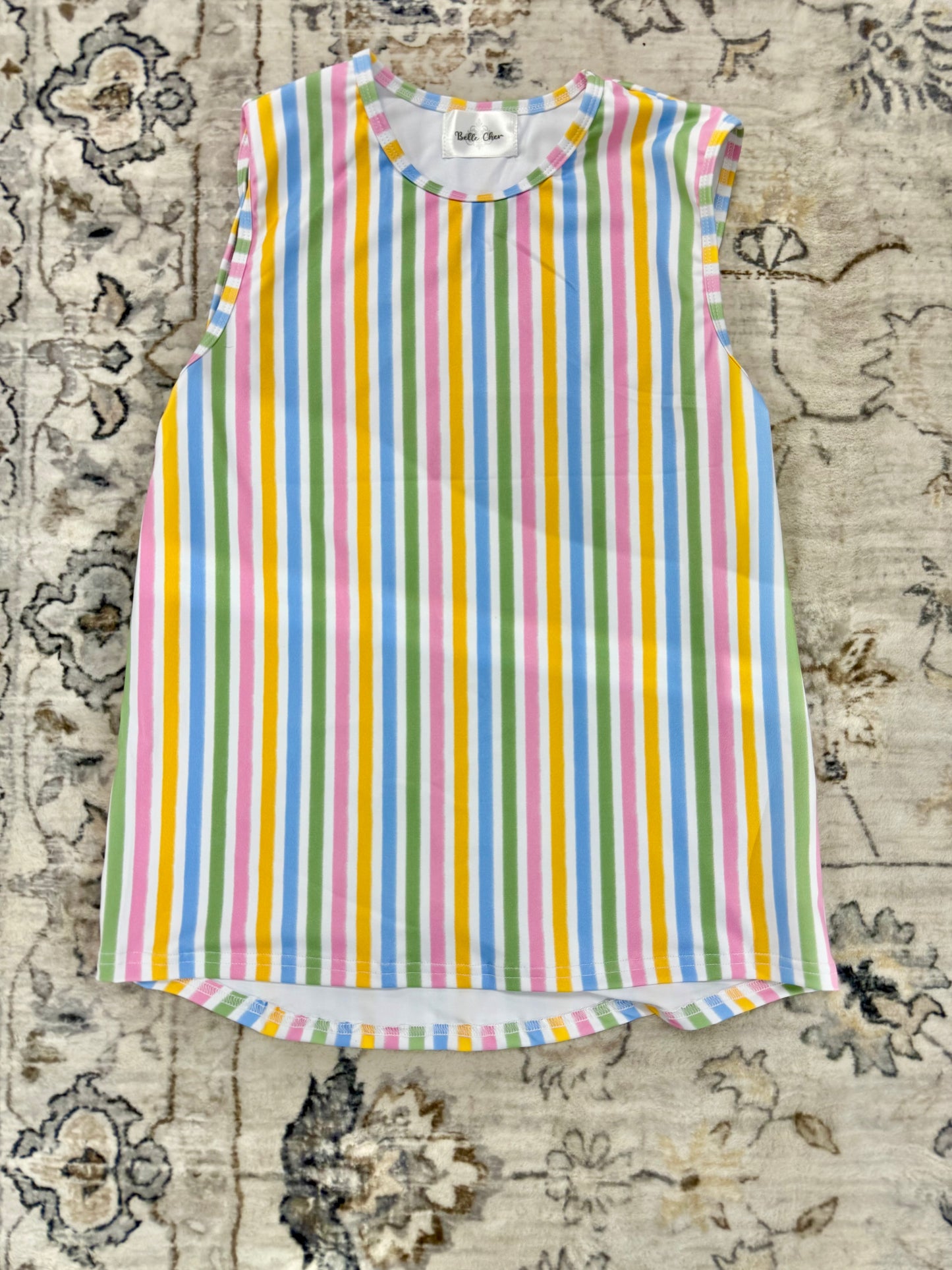 Girls Striped High Low Tank
