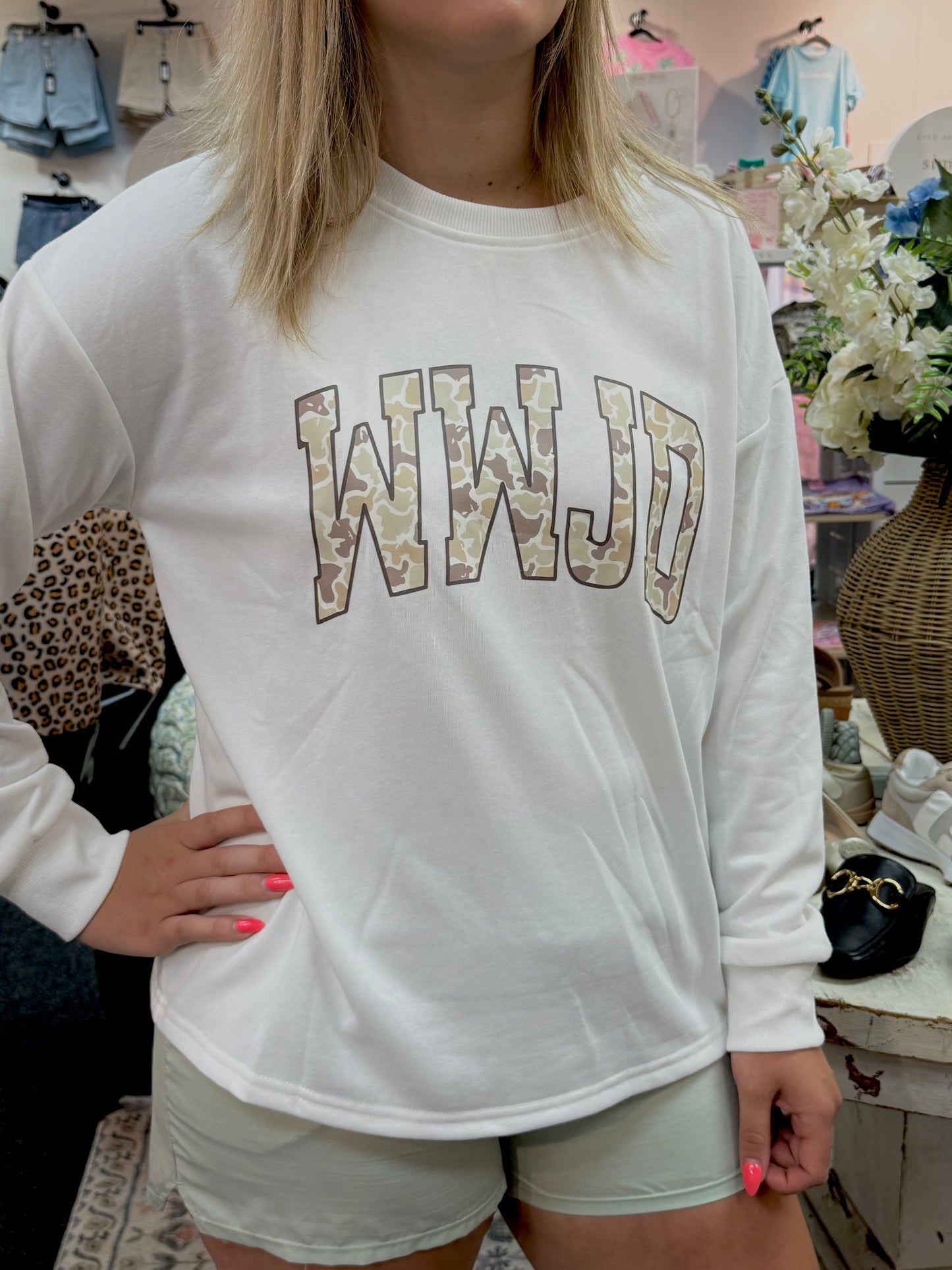 Camo WWJD Sweatshirt