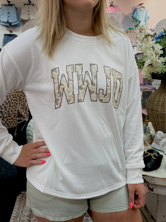 Camo WWJD Sweatshirt