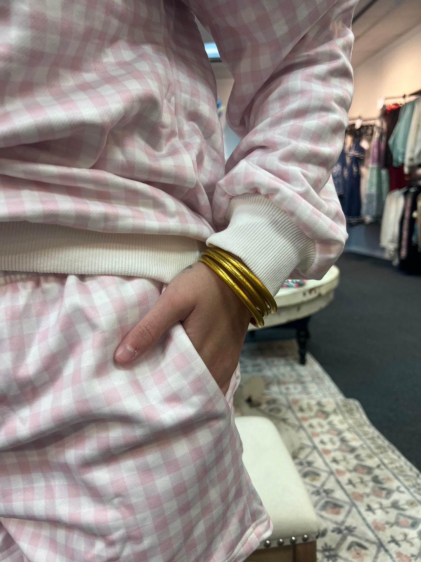 Blush Gingham Set