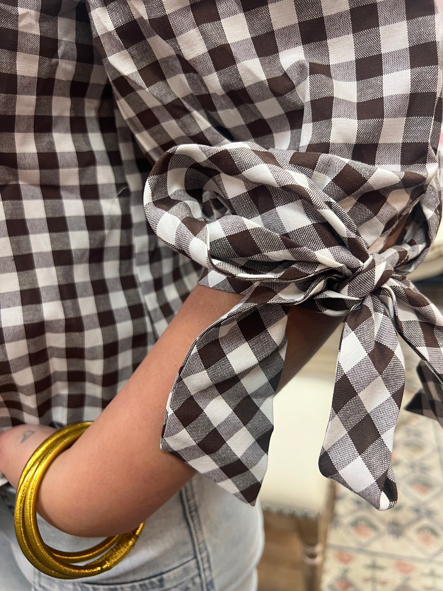 The Brown Gingham Blouse