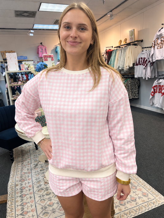 Blush Gingham Set