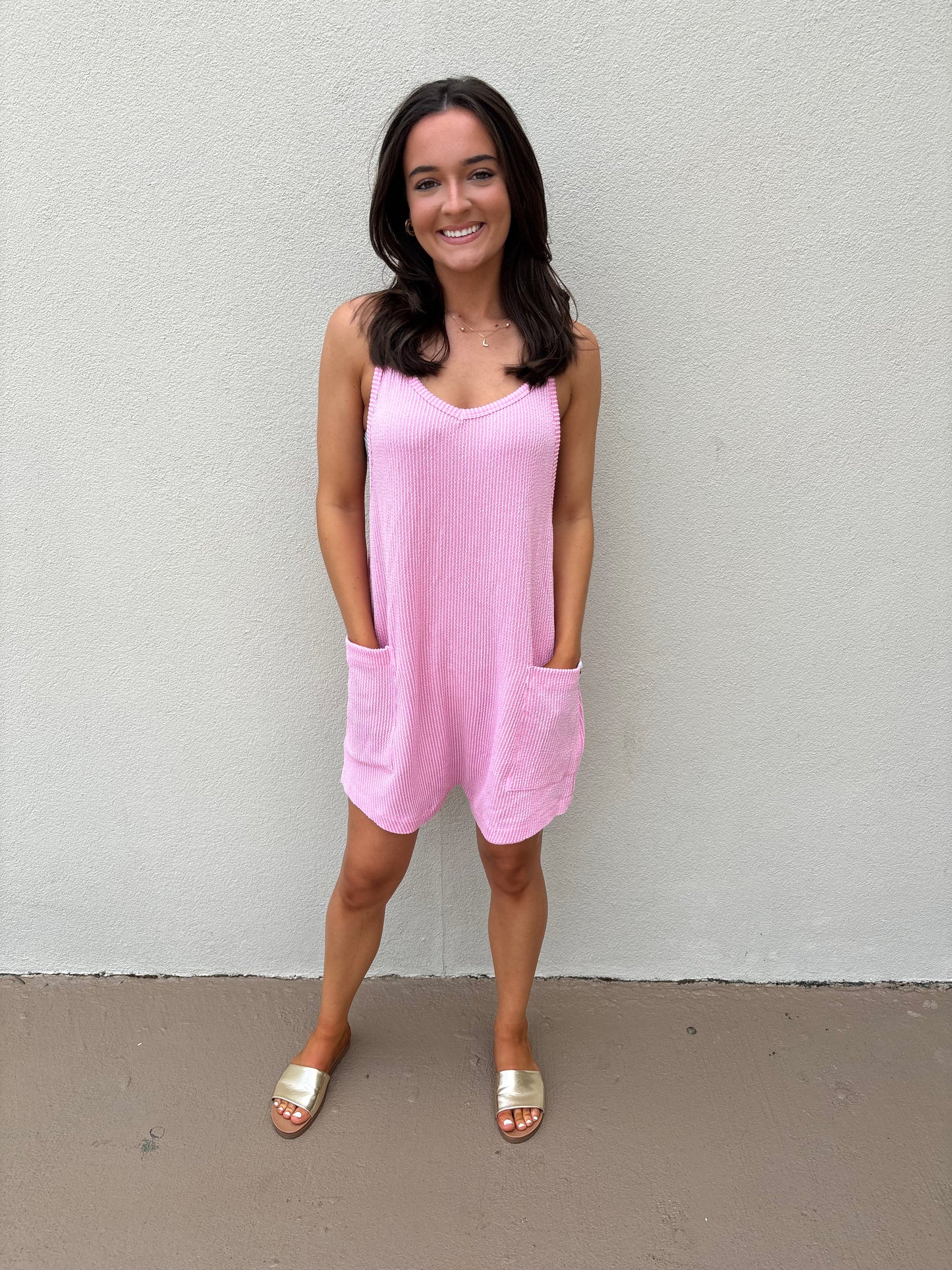 Simply Southern Knit Romper in Blush