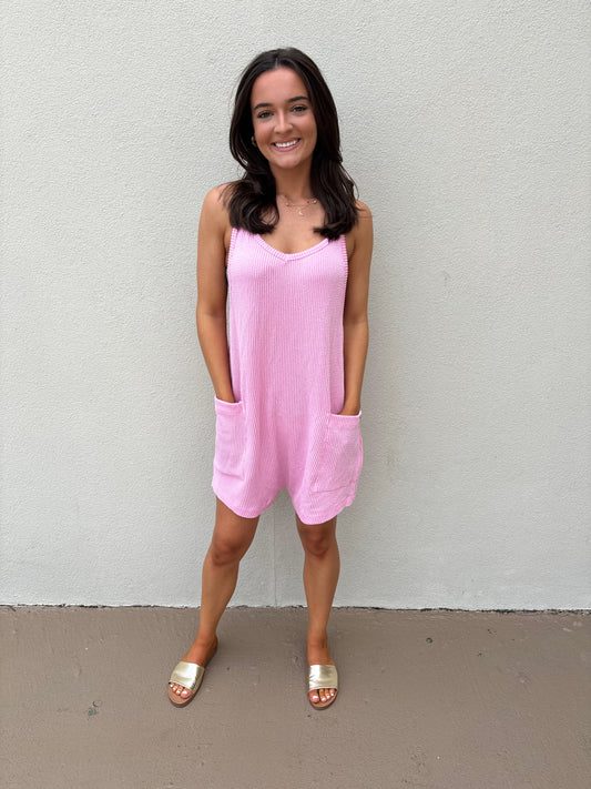Simply Southern Knit Romper in Blush