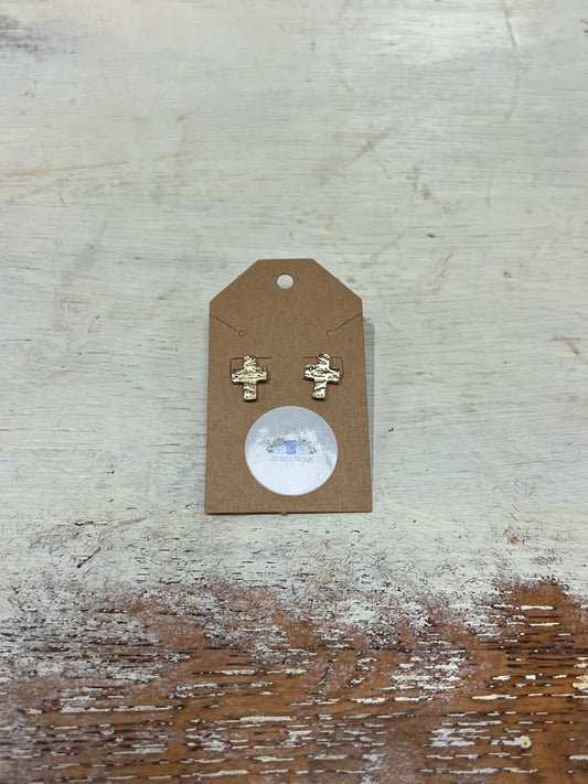 Textured Cross Earrings