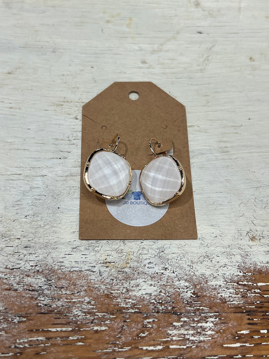 White Stone Earrings