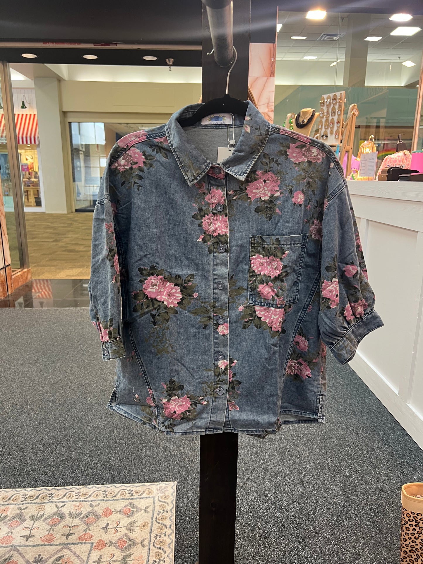 Vintage Petals Denim Shirt