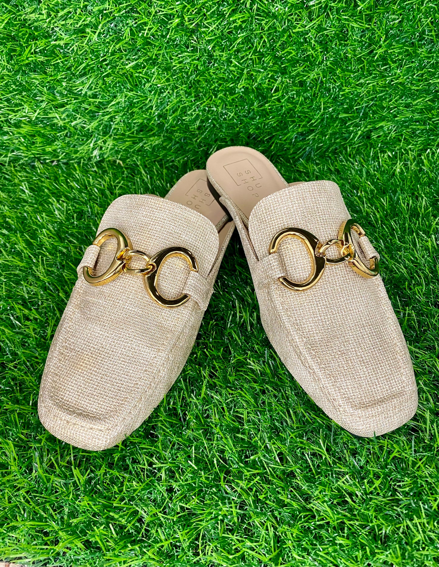 Shu Shop Andromeda Mules in Gold