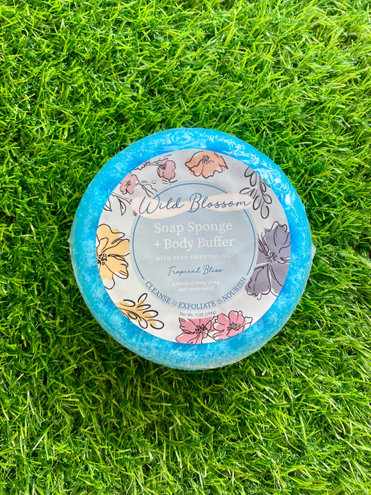 Wild Blossom Soap Sponge and Body Buffer in Tropical Bliss