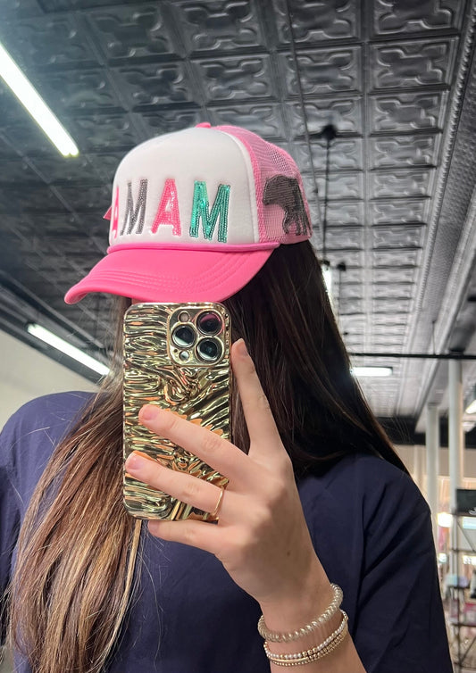 Simply Southern Sequin Trucker Caps in Mama