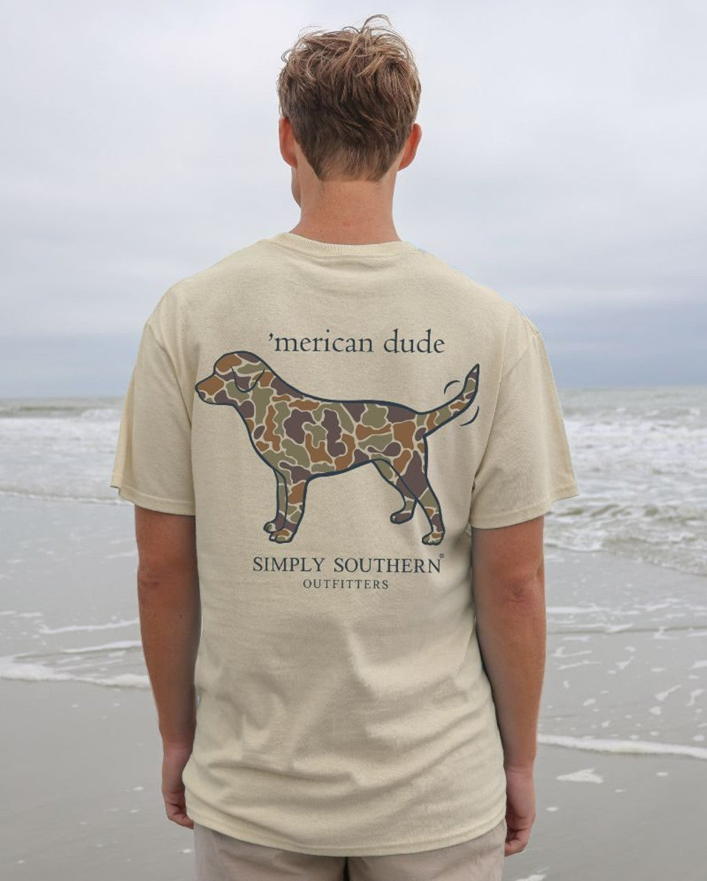 Simply Southern Men's Retro Camo Dog Short Sleeve Tee