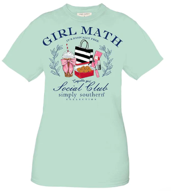 Simply Southern Women's Girl Math Short Sleeve Shirt