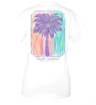 Simply Southern Women's Palm Tree Short Sleeve Tee