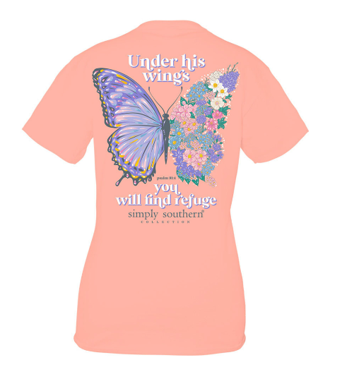 Simply Southern Women's Under His Wings Short Sleeve Tee