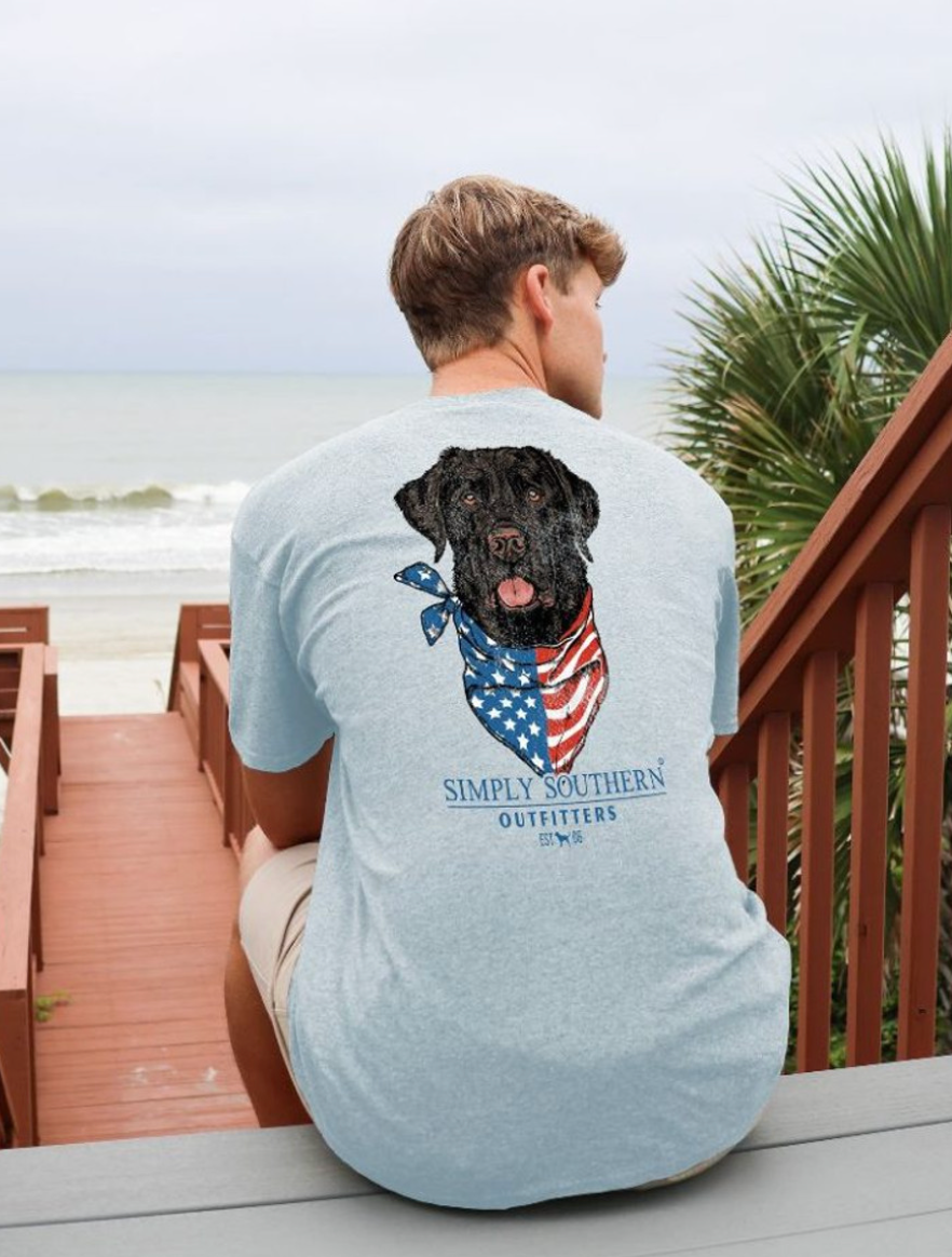 Youth Boys Simply Southern American Dog Short Sleeve Tee