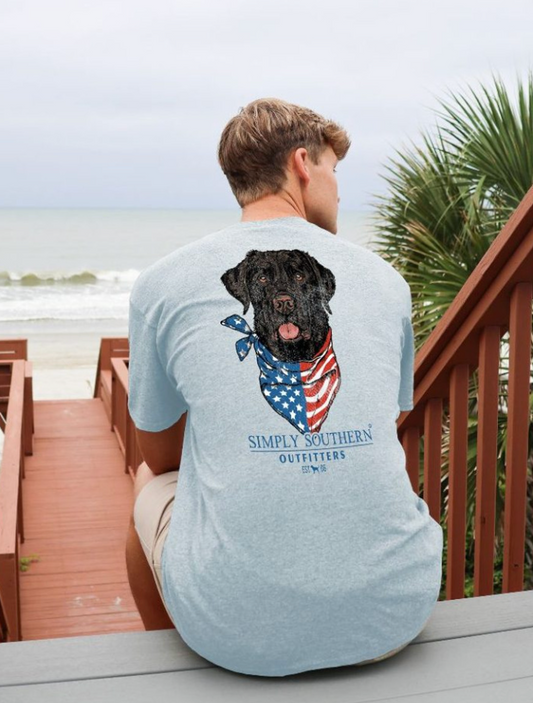 Youth Boys Simply Southern American Dog Short Sleeve Tee