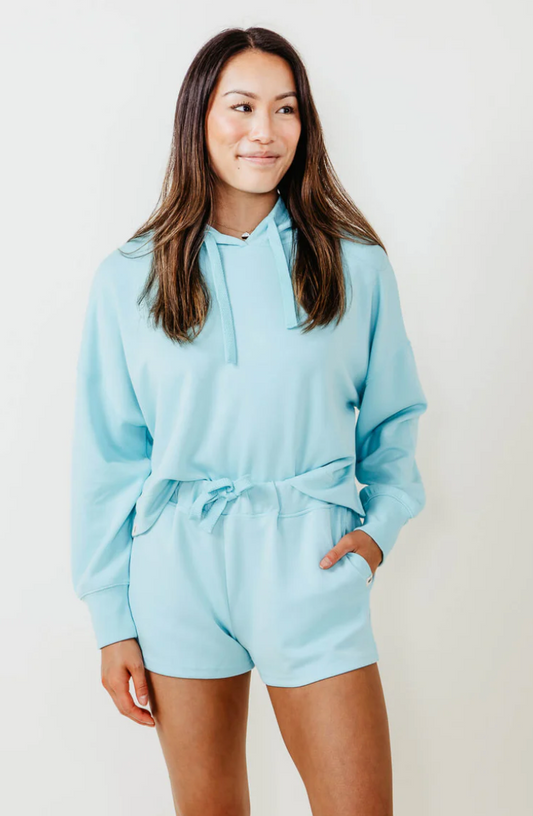 Get Comfy Cropped Hoodie in Sea