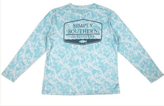 Simply Southern Men's Rash Guard in Ocean