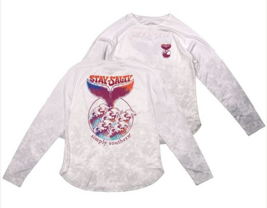 Simply Southern Women's Rash Guard in Stay Salty