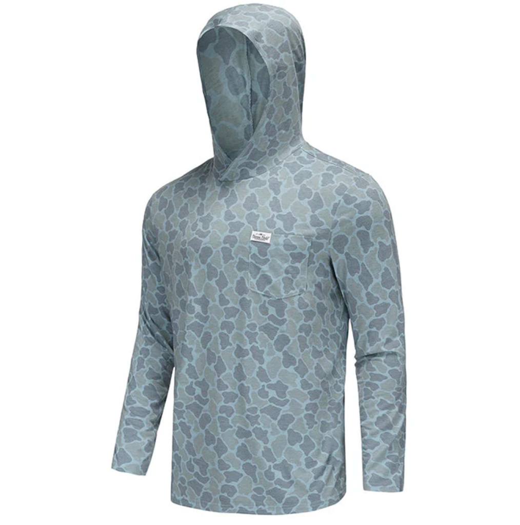 Youth Honey Hole Outdoor Long Sleeve Performance Hoodie in Frog Skin