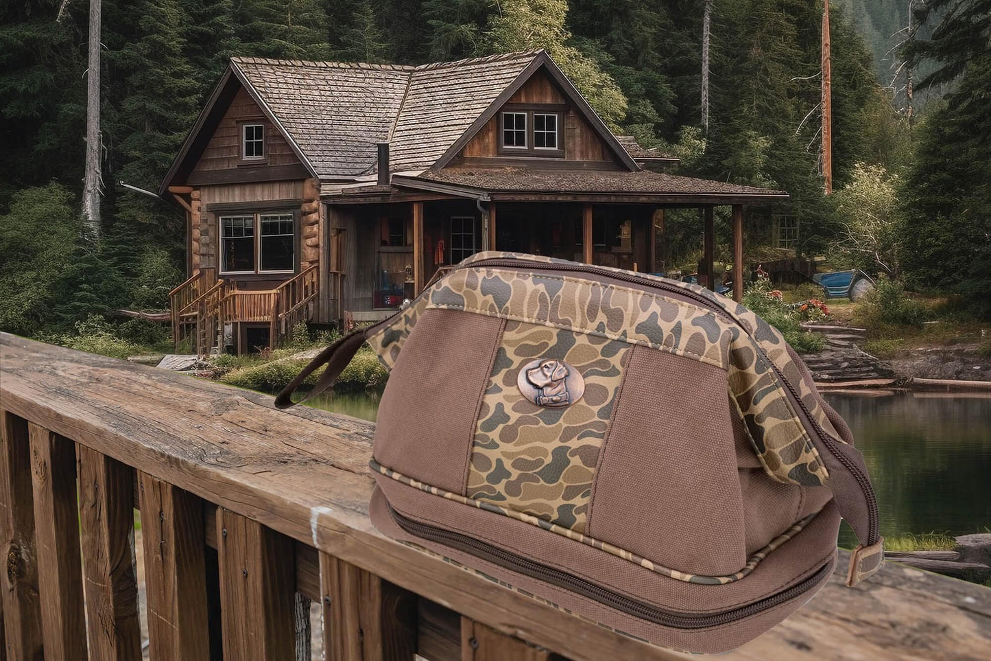 Men's Waxed Canvas Toiletry Bag | Old School Camo