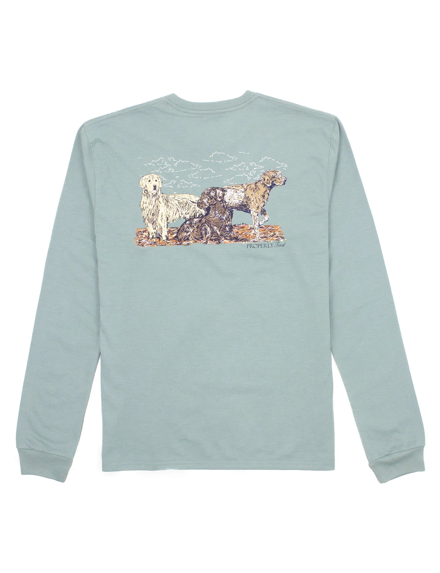 Boys Properly Tied Hunting Dog Long Sleeve Tee