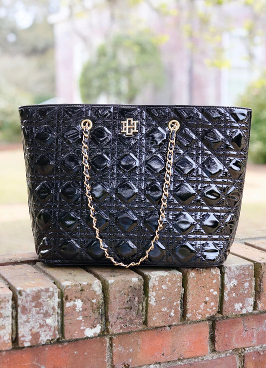 Caroline Hill Quentin Quilted Tote Black